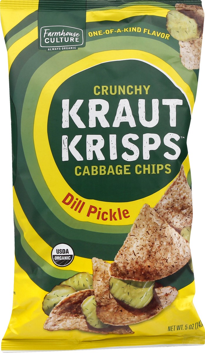 slide 2 of 13, Farmhouse Culture Crunchy Dill Pickle Kraut Krisps 5 oz, 5 oz