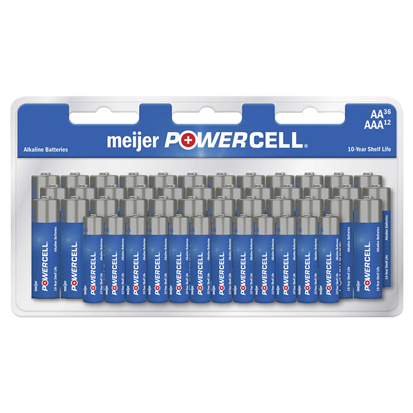 slide 1 of 1, Meijer Powercell Battery Combo Pack, 48 ct