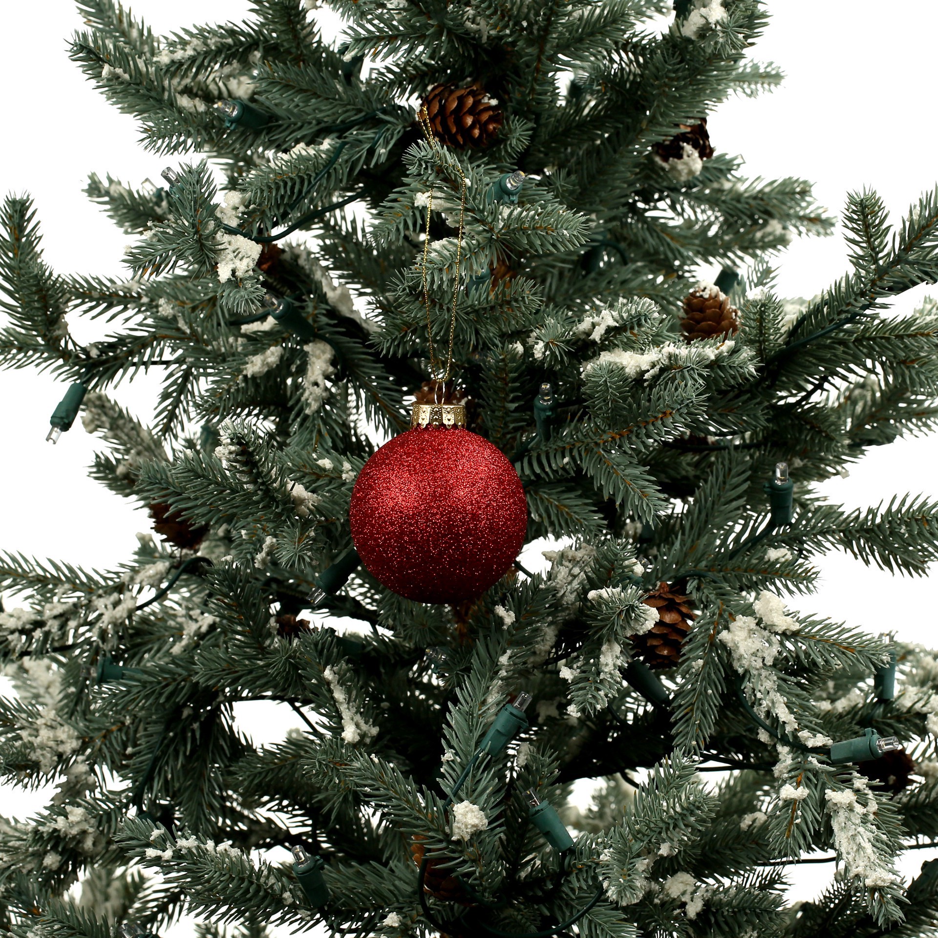 slide 3 of 3, 6 Pack 2.5" Red Glitter Glass Ball Ornaments By Ashland, 6 ct