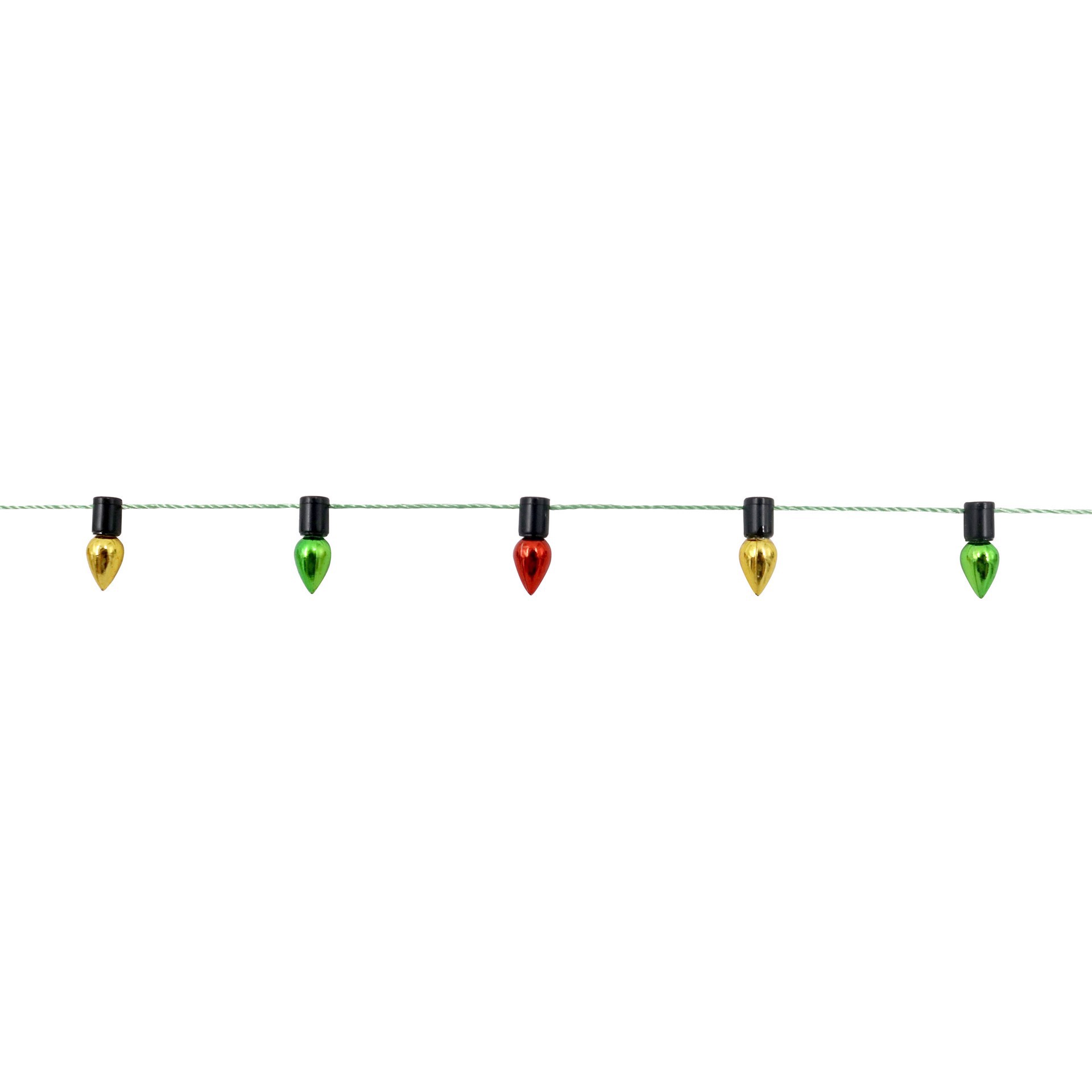 slide 2 of 5, Mini Green, Red & Gold Bulb Garland Decoration By Ashland, 1 yd