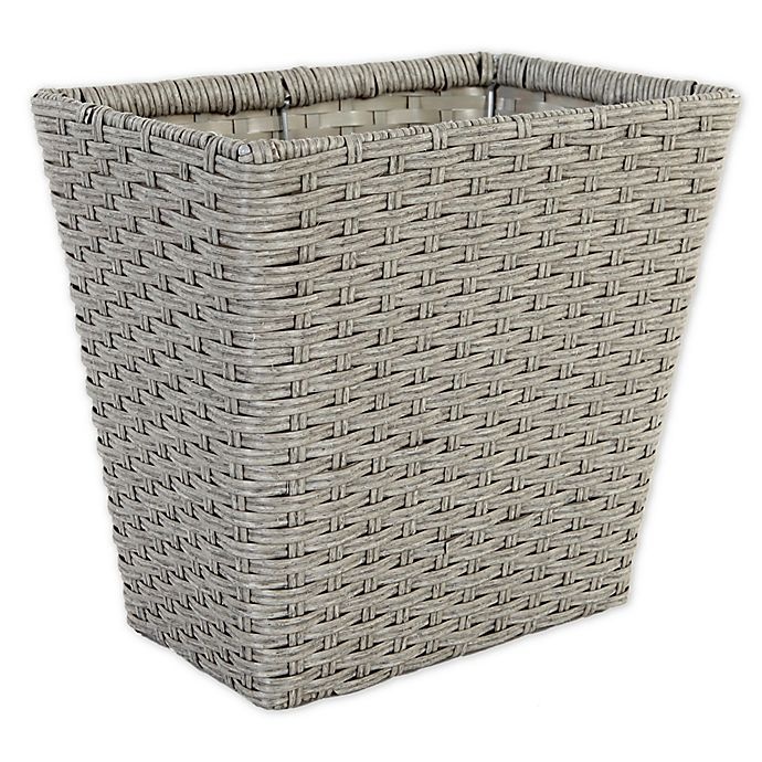 slide 1 of 1, ORG Poly-Rattan Wastebasket - Grey/Light Grey, 1 ct