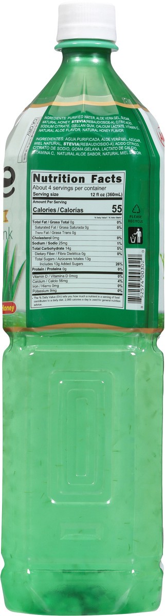 slide 3 of 12, Ace Natural Honey Original Aloe Vera Drink with Natural Aloe Vera Gel 52.9 fl oz, 
