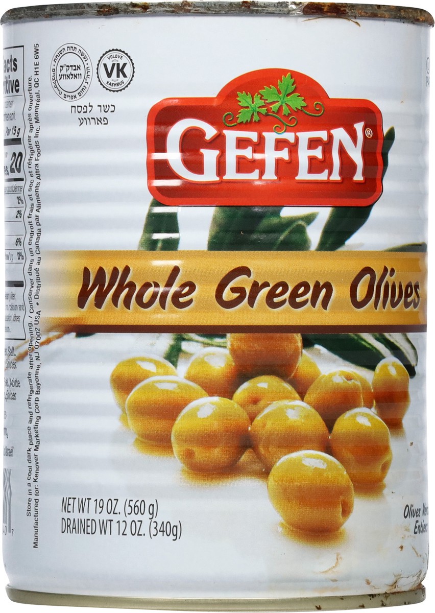 slide 3 of 9, Gefen Manzanillo Green Olives, 19 fl oz