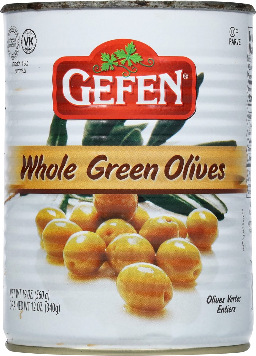 slide 2 of 9, Gefen Manzanillo Green Olives, 19 fl oz