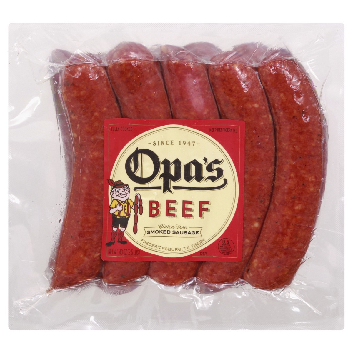 slide 1 of 10, Opa's Beef Smoked Sausage Value Pack, 1 lb