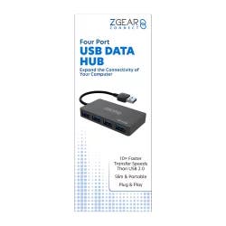 Zgear 4 Port USB Hub - Black