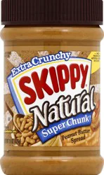 Skippy Natural Extra Crunchy Super Chunk Peanut Butter Spread 15 oz