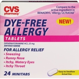 slide 1 of 1, CVS Health Dye-Free Allergy Relief Diphenhydramine Mini Tabs, 24ct, 24 ct