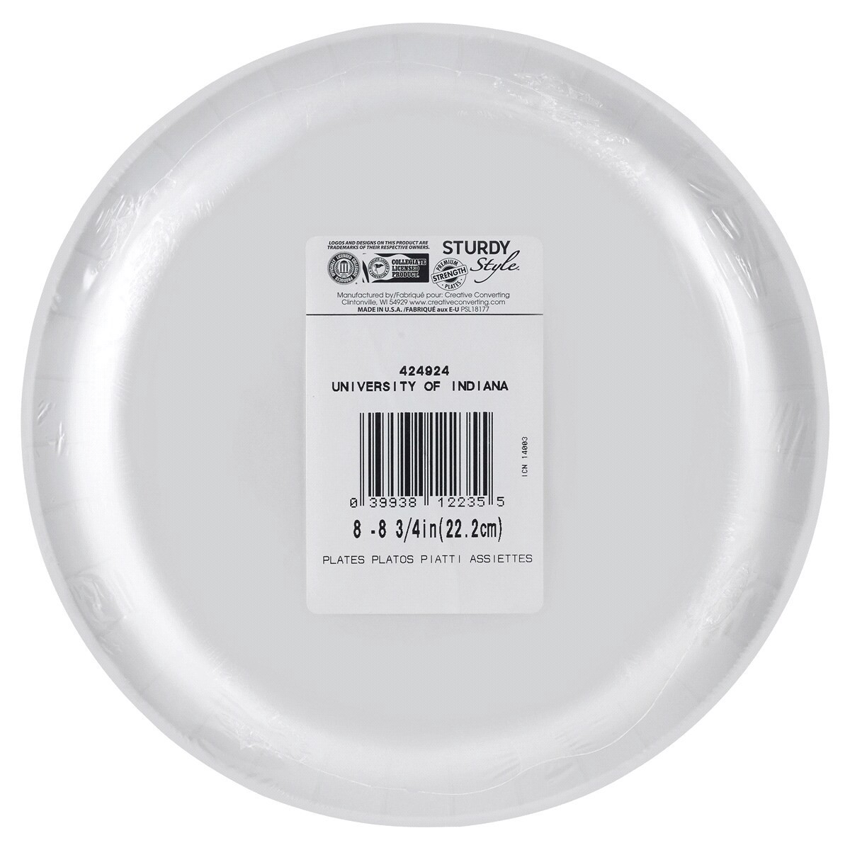 slide 2 of 2, Indiana Hoosiers University Paper Plates, 8 ct