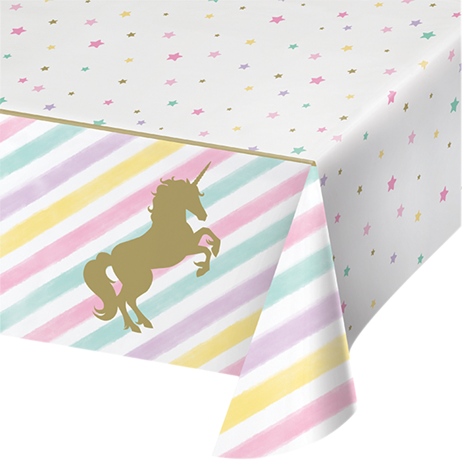 slide 1 of 1, Creative Converting Unicorn Sparkle Tablecover, 54 in x 102 in