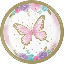 Party Creations Golden Butterfly Dessert Plates