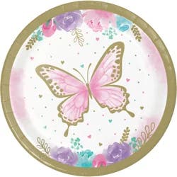 Party Creations Golden Butterfly Dessert Plates
