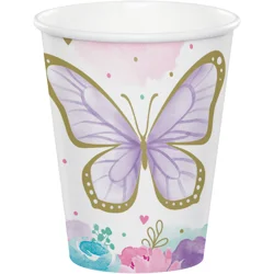 Party Creations Golden Butterfly Paper Cups