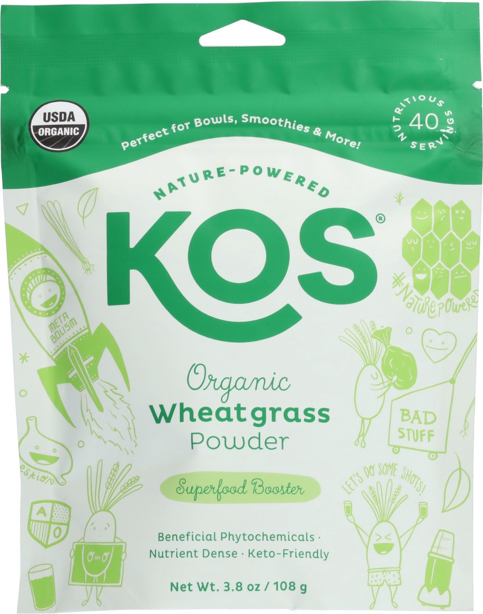 slide 8 of 9, KOS Organic Wheatgrass Powder 3.8 oz, 3.80 oz