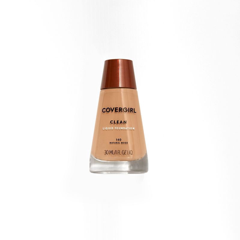 slide 1 of 27, COVERGIRL Clean Liquid Foundation - 140 Natural Beige - 1 fl oz, 1 fl oz