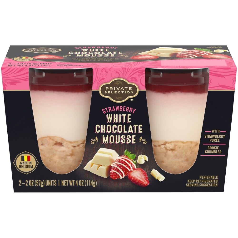 slide 1 of 1, Private Selection Strawberry White Chocolate Mousse Dessert, 2 ct; 2 oz