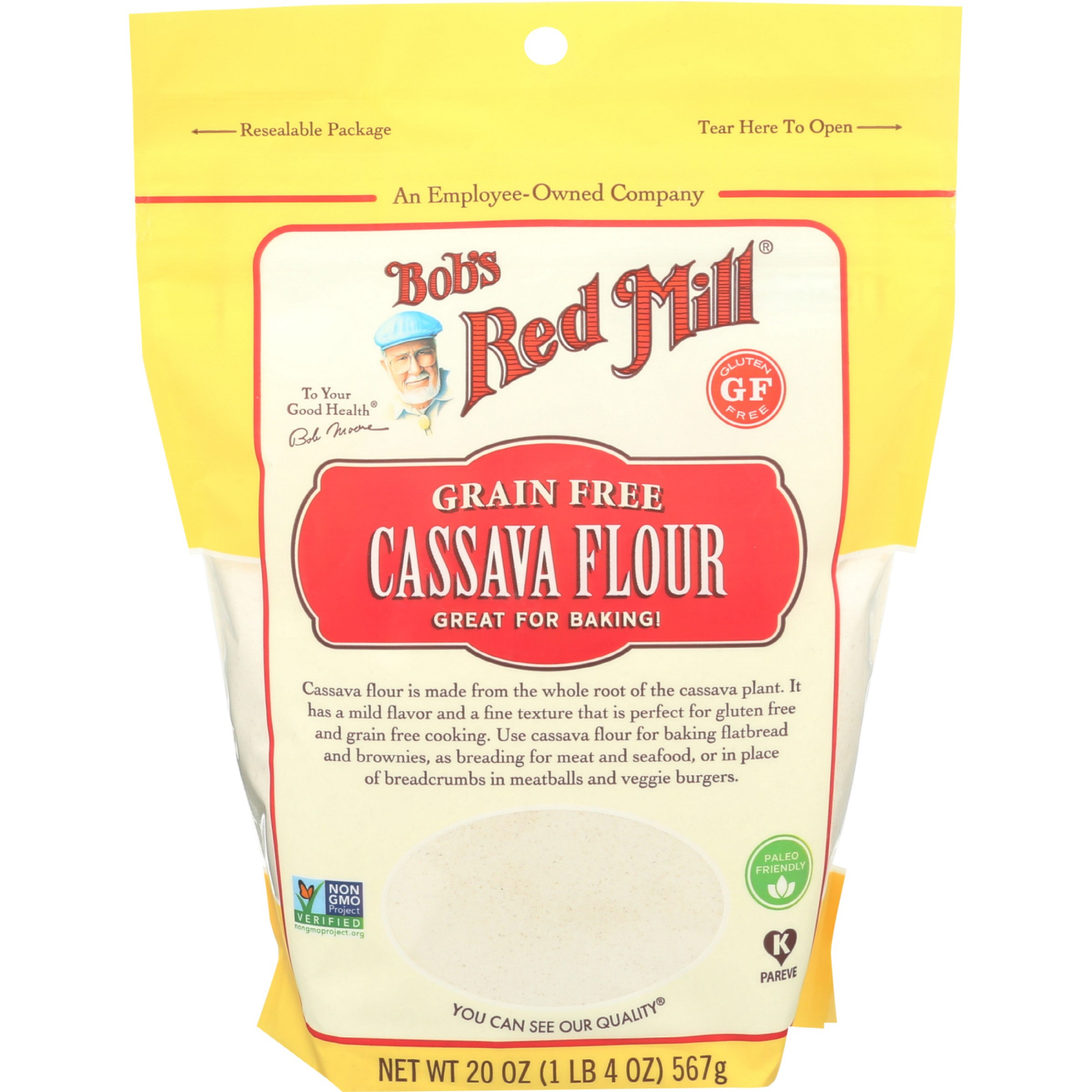 slide 1 of 4, Bob's Red Mill Grain Free Cassava Flour 20 oz, 20 oz