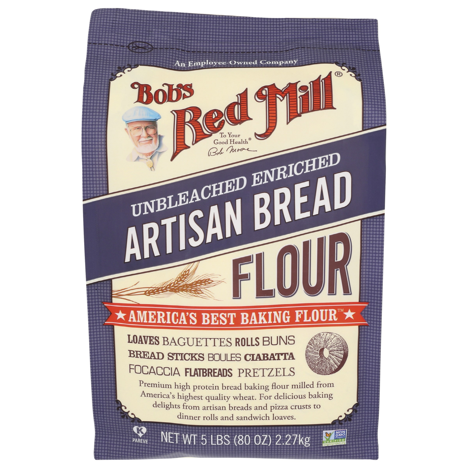 slide 1 of 4, Bob's Red Mill Unbleached Enriched Artisan Bread Flour 5 lb, 5 lb