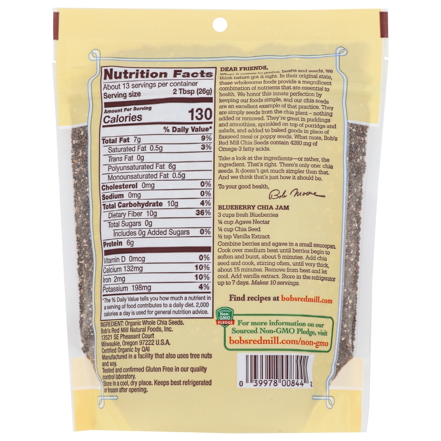 slide 2 of 3, Bob's Red Mill Organic Whole Chia Seeds 12 oz, 12 oz