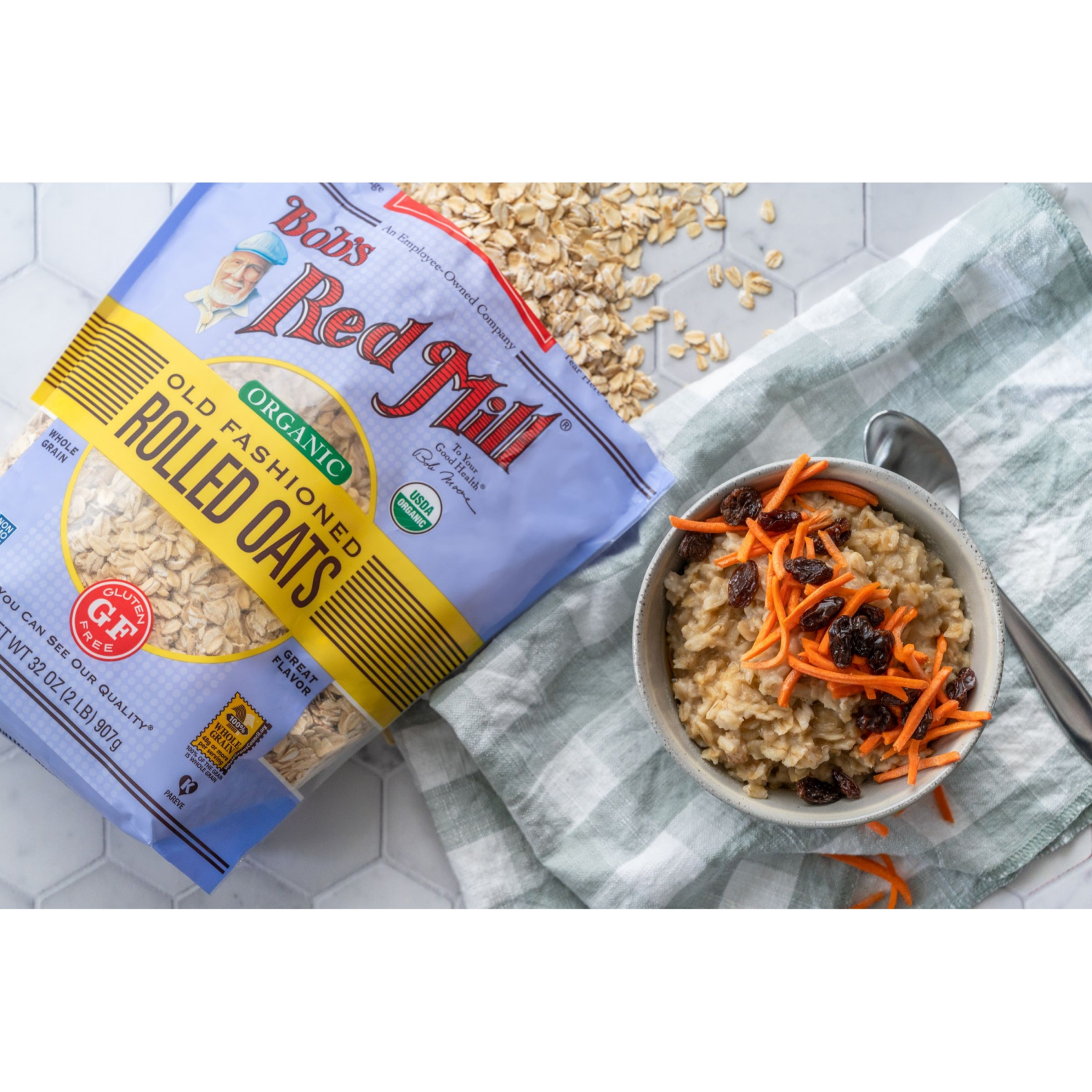 slide 3 of 3, Bob's Red Mill Organic Old Fashioned Rolled Oats 32 oz, 32 oz