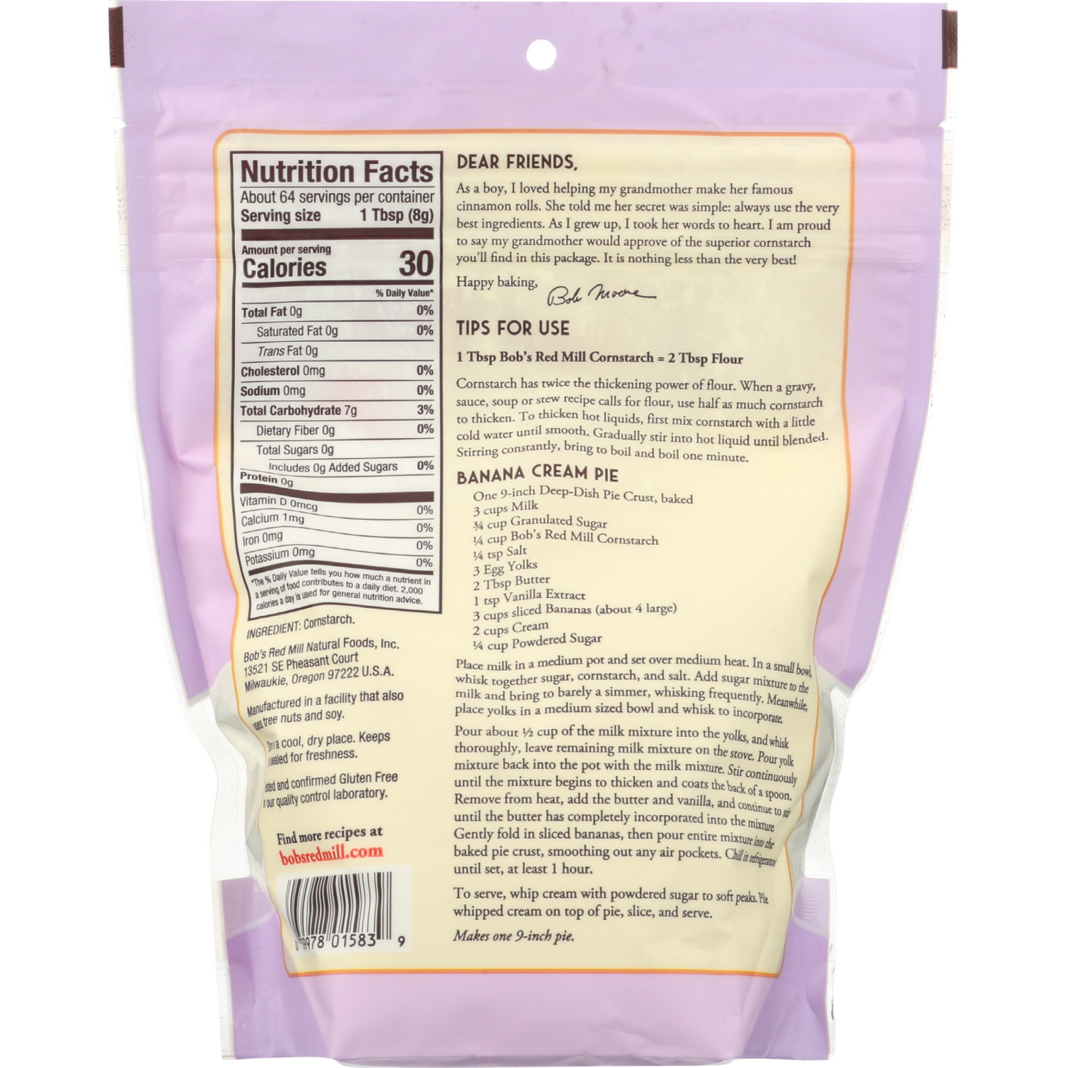 slide 2 of 3, Bob's Red Mill Premium Quality Cornstarch 18 oz, 18 oz