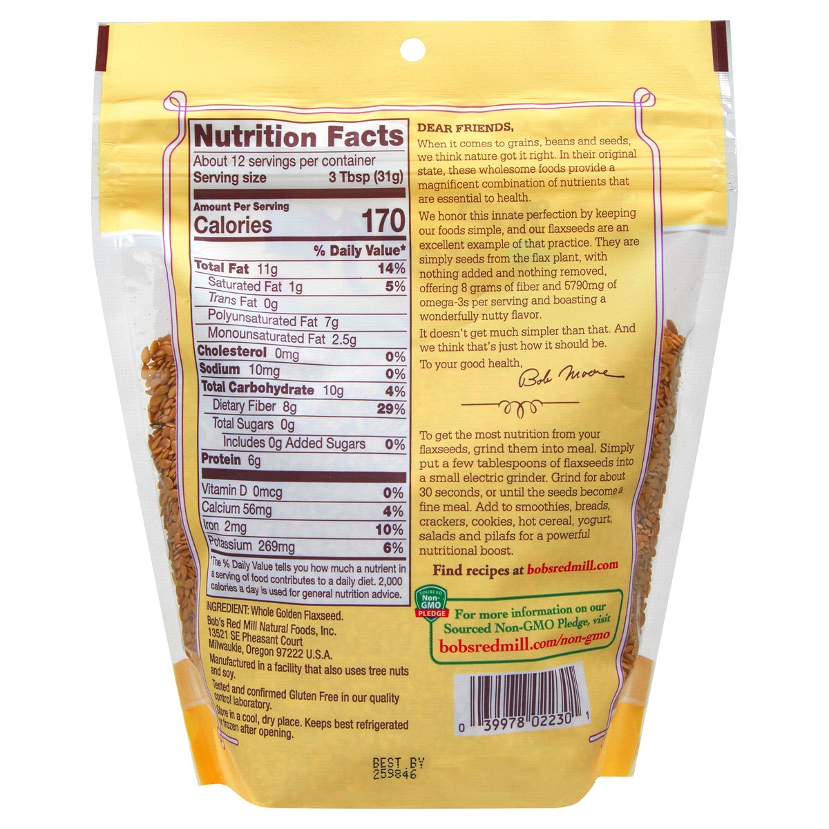 slide 2 of 2, Bob's Red Mill Golden Flax Seeds, 24 oz