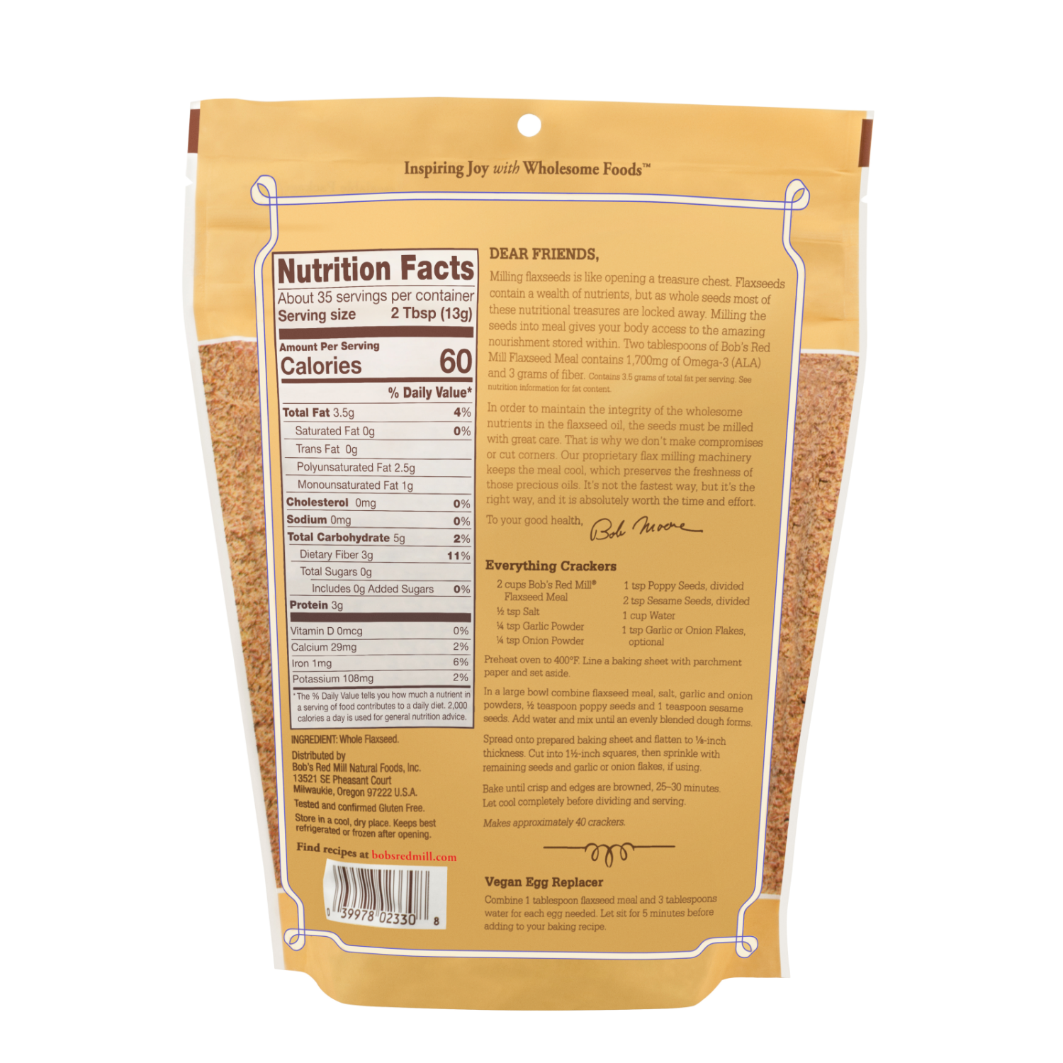 slide 2 of 3, Bob's Red Mill Whole Ground Premium Flaxseed Meal - 16 oz, 16 oz