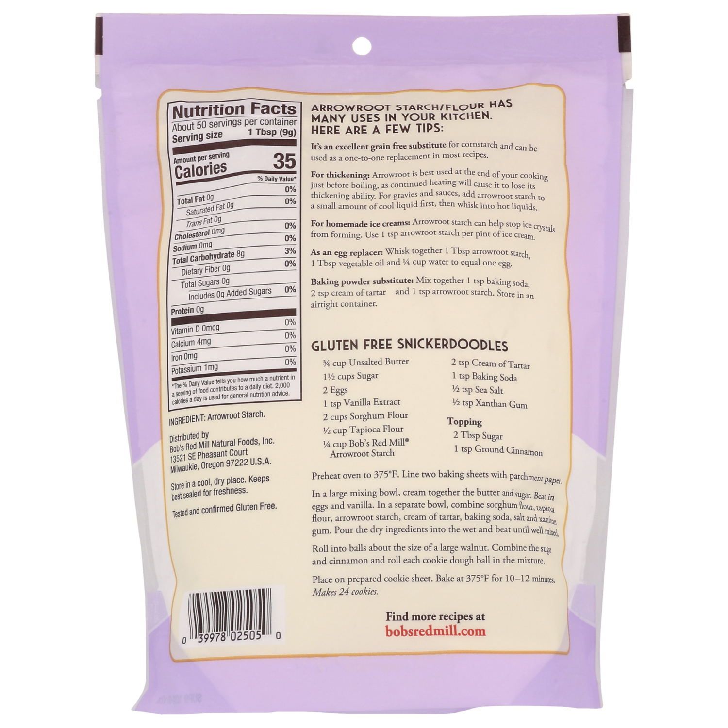 slide 2 of 3, Bob's Red Mill Arrowroot Premium Quality Starch/Flour 16 oz, 16 oz