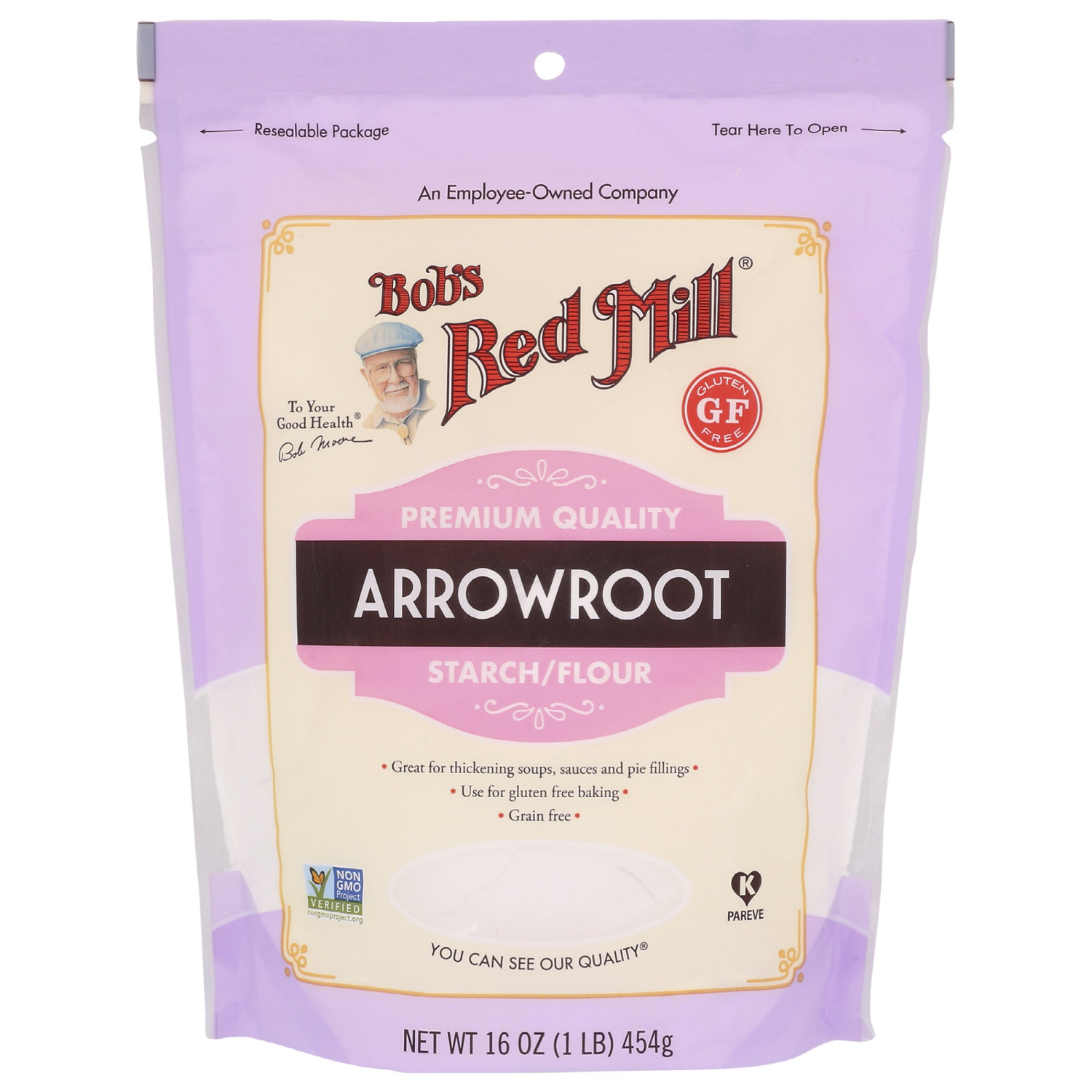 slide 1 of 3, Bob's Red Mill Arrowroot Premium Quality Starch/Flour 16 oz, 16 oz