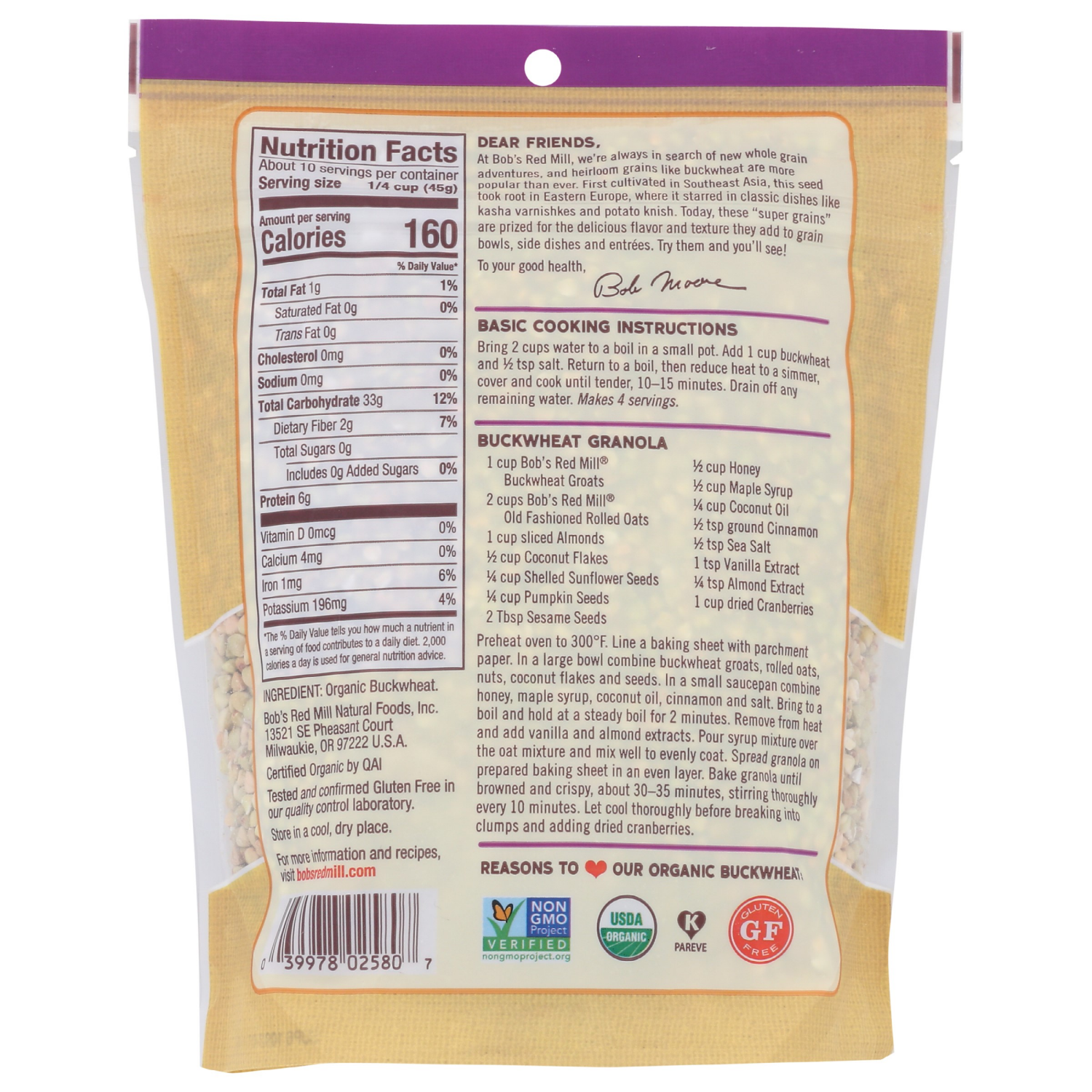 slide 2 of 3, Bob's Red Mill Organic Whole Grain Buckwheat, 16 oz