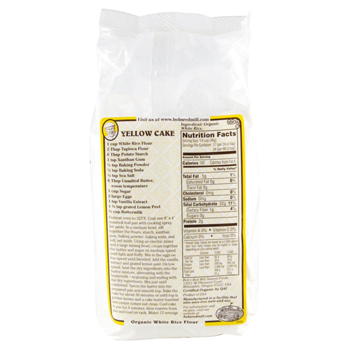 slide 2 of 2, Bob's Red Mill Organic White Rice Flour, 24 oz