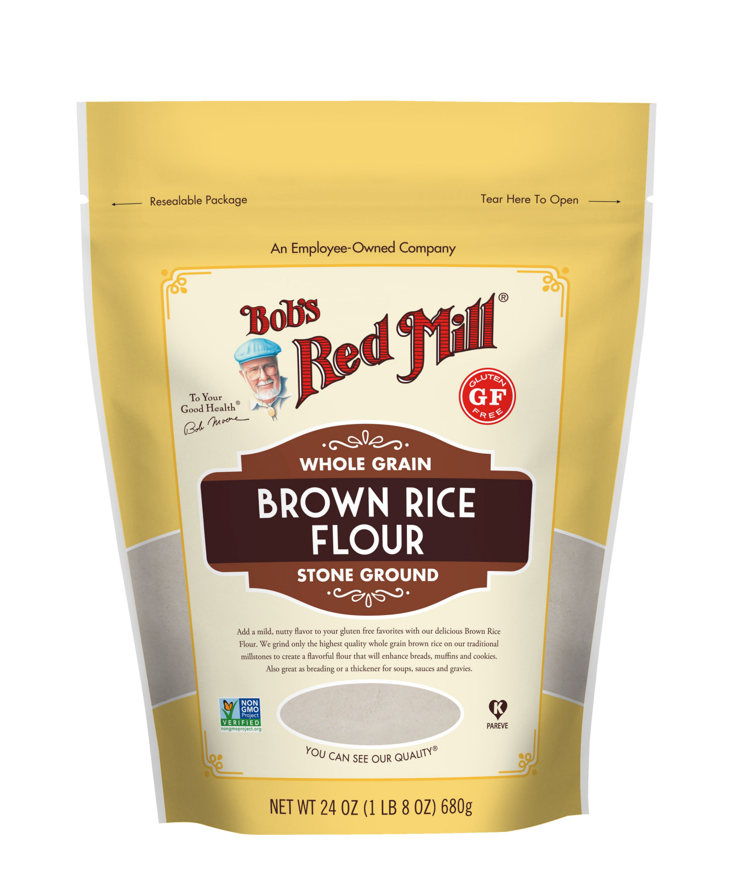 slide 1 of 2, Bob's Red Mill Stone Ground Whole Grain Brown Rice Flour 24 oz, 24 oz