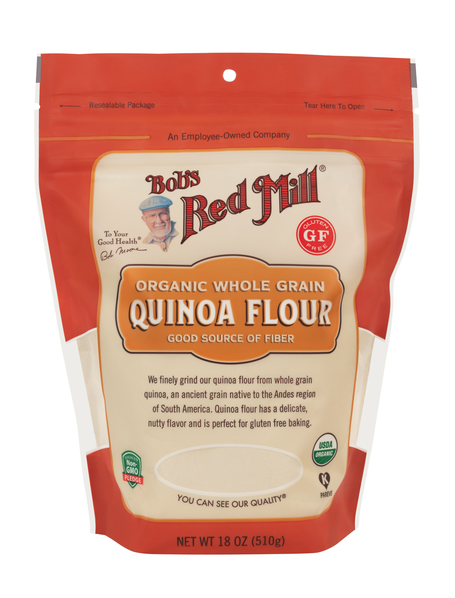 slide 1 of 2, Bob's Red Mill Organic Whole Grain Quinoa Flour, 18 oz