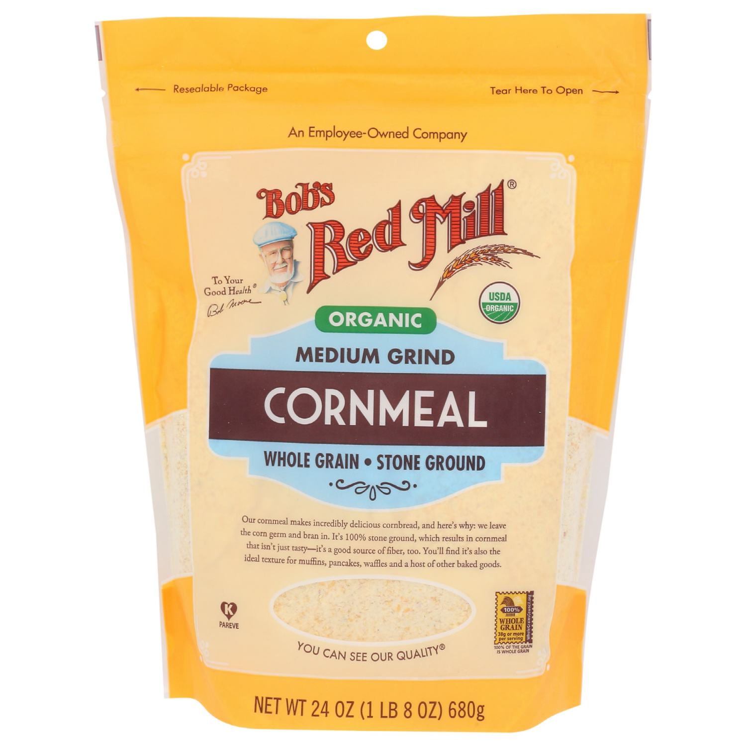 slide 1 of 3, Bob's Red Mill Medium Grind Stone Ground Cornmeal 24 oz, 24 oz