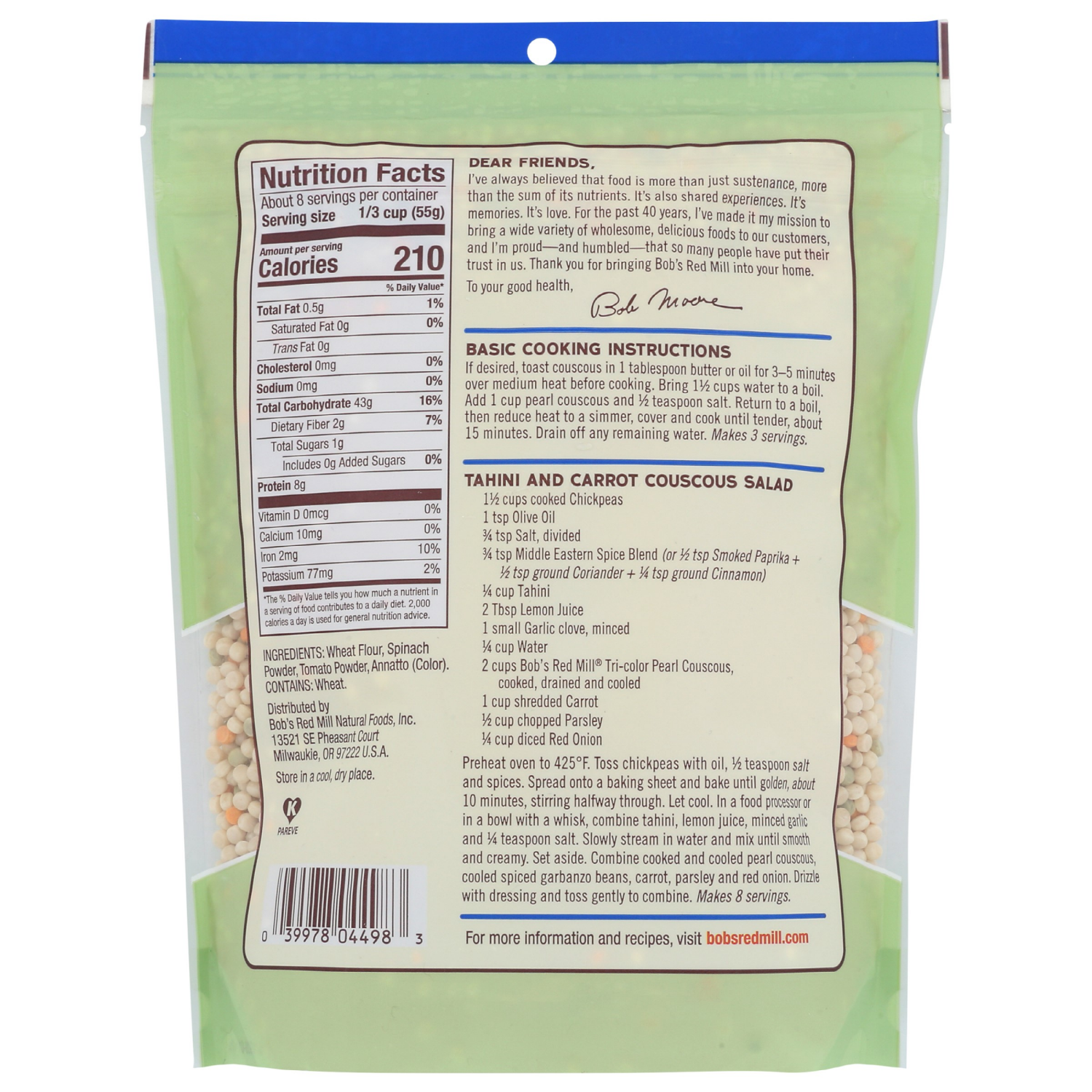 slide 2 of 3, Bob's Red Mill Tri-Color Pearl Couscous 16 oz, 16 oz