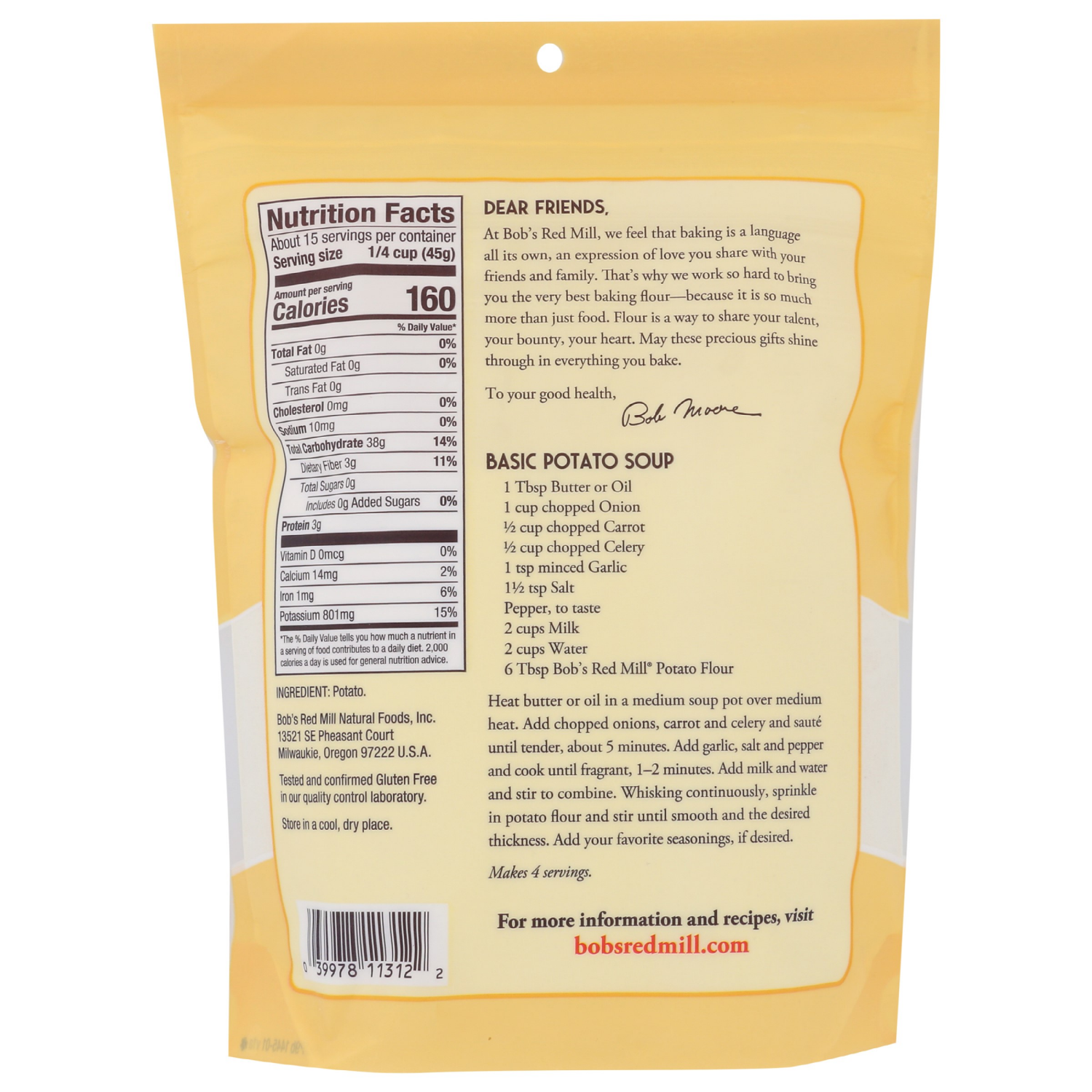 slide 2 of 3, Bob's Red Mill Flour Potato, Gluten Free - 24 oz, 24 oz