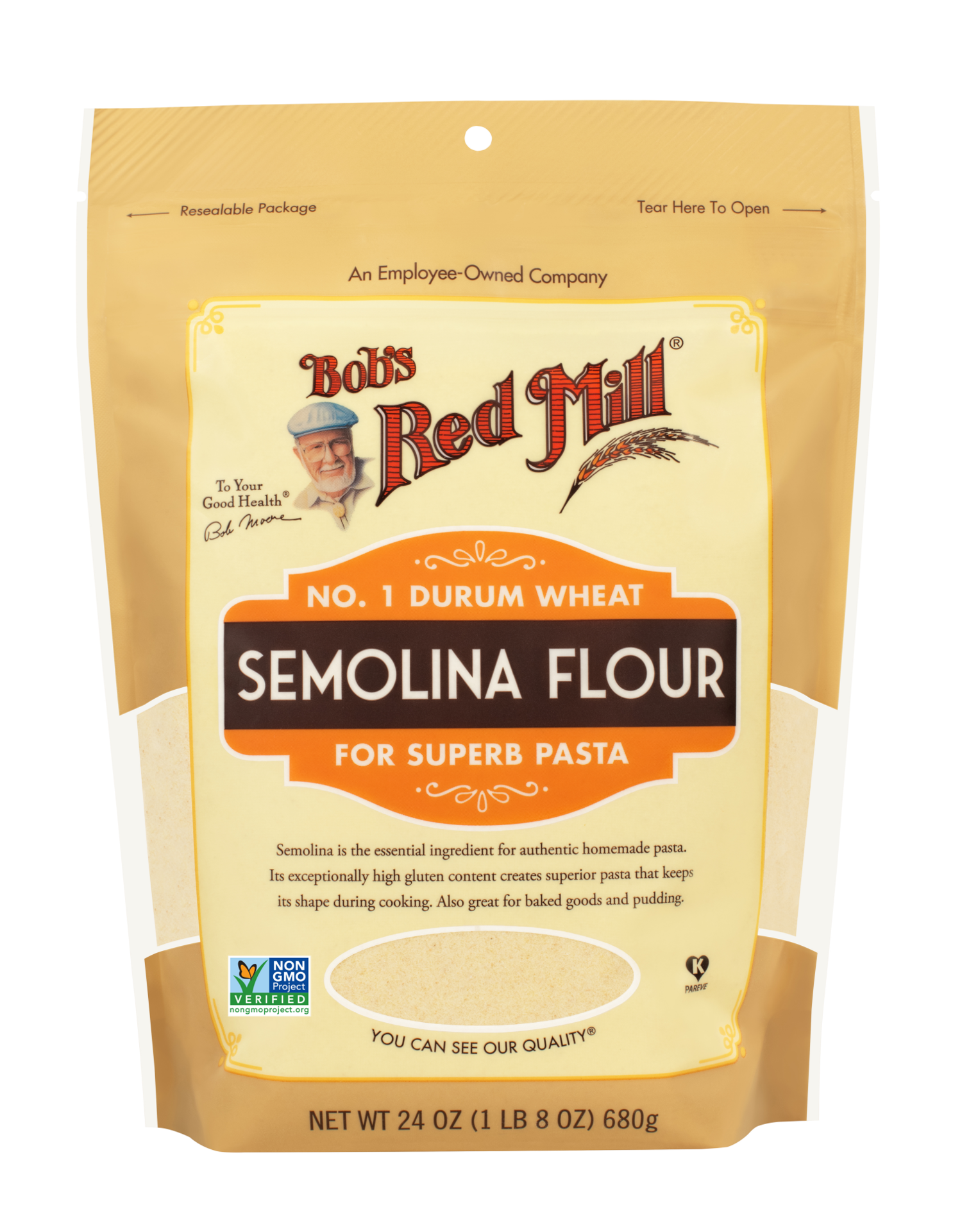 slide 1 of 3, Bob's Red Mill Semolina Flour 24 oz, 24 oz