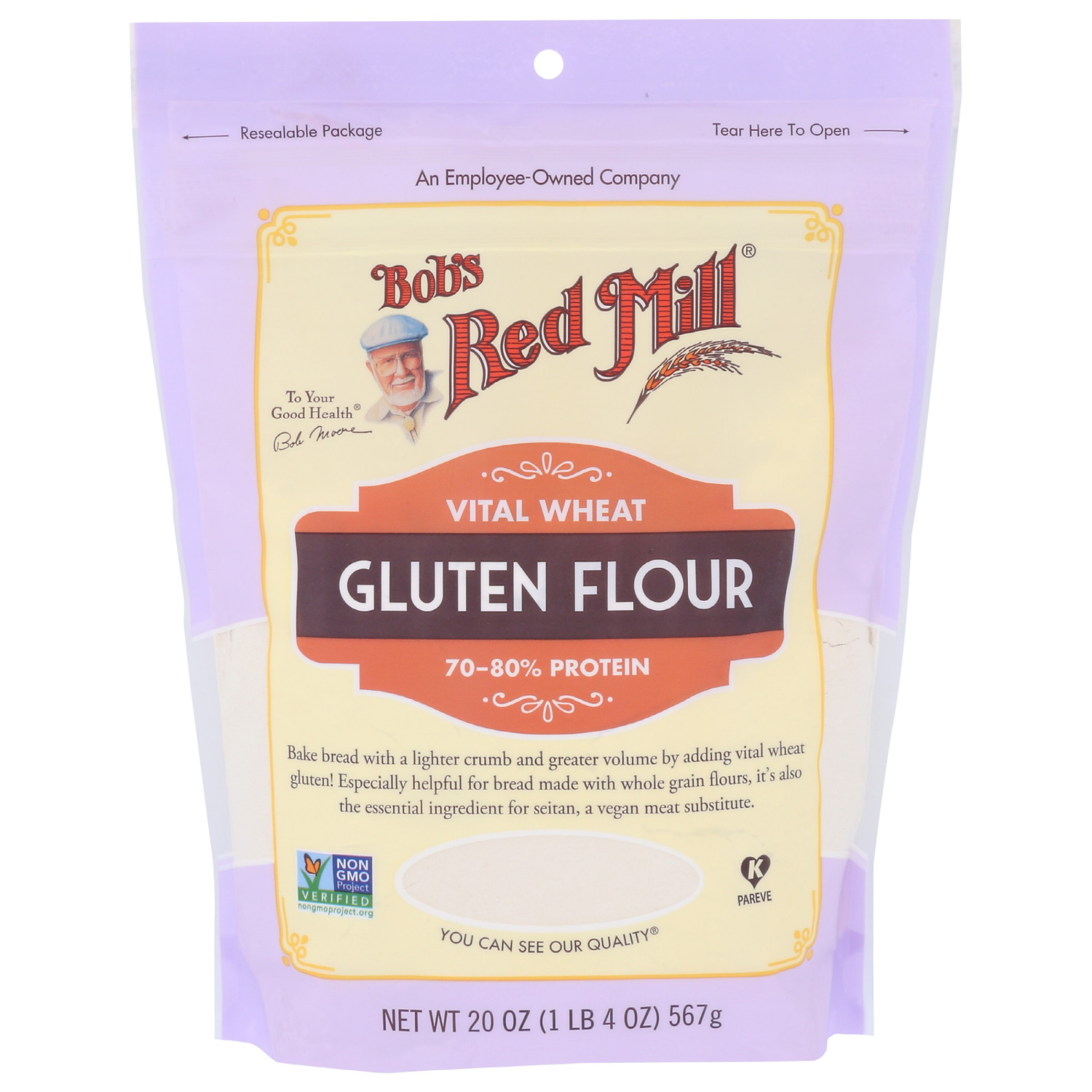slide 1 of 3, Bob's Red Mill Vital Wheat Gluten Flour 20 oz, 22 oz