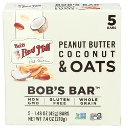 Bob's Red Mill Peanut Butter Coconut & Oats Bob's Bar 5 - 1.48 oz Bars