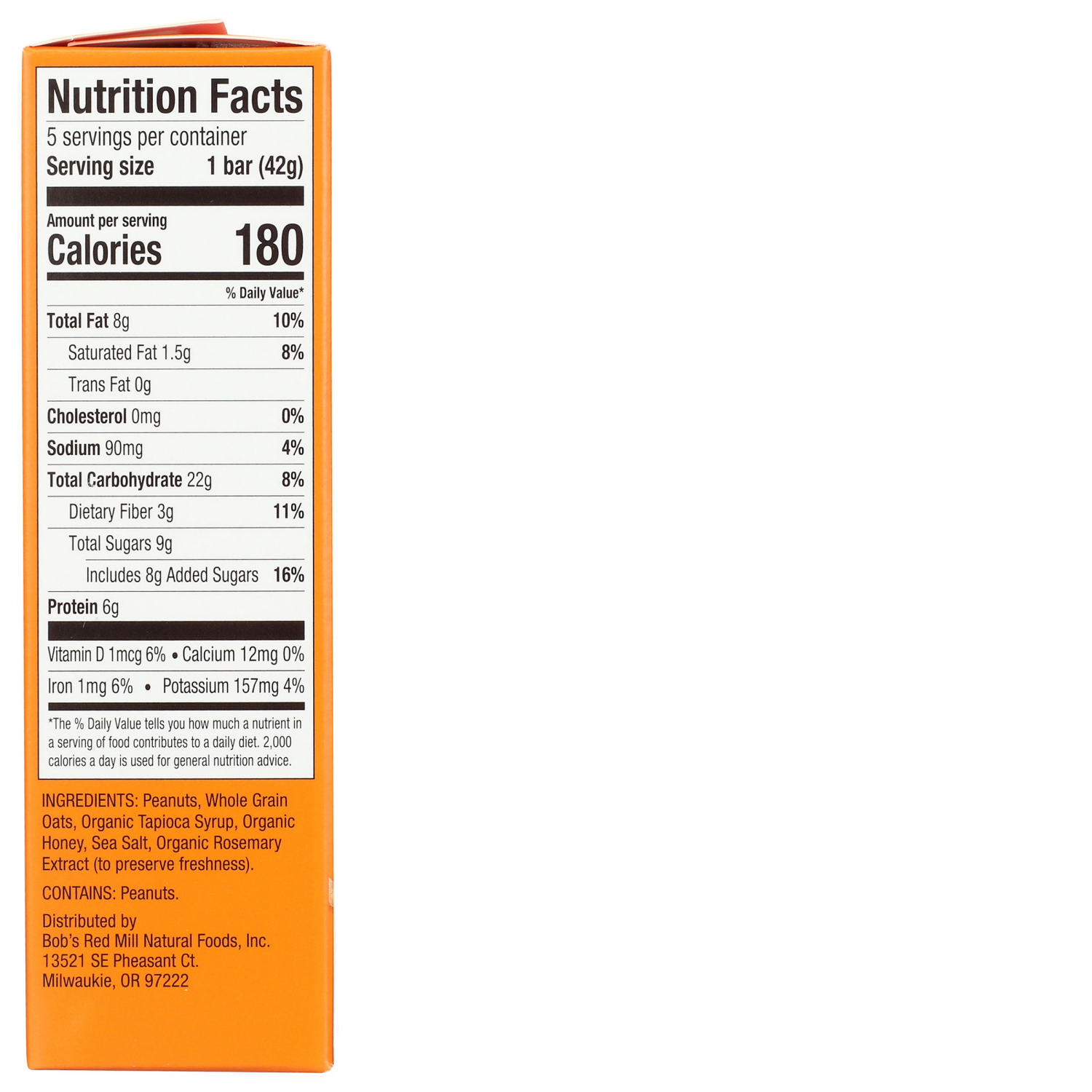 slide 2 of 2, Bob's Red Mill Peanut Butter Honey & Oats Bob's Bar 5 - 1.48 oz Bars, 5 ct