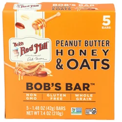 Bob's Red Mill Peanut Butter Honey & Oats Bob's Bar 5 - 1.48 oz Bars