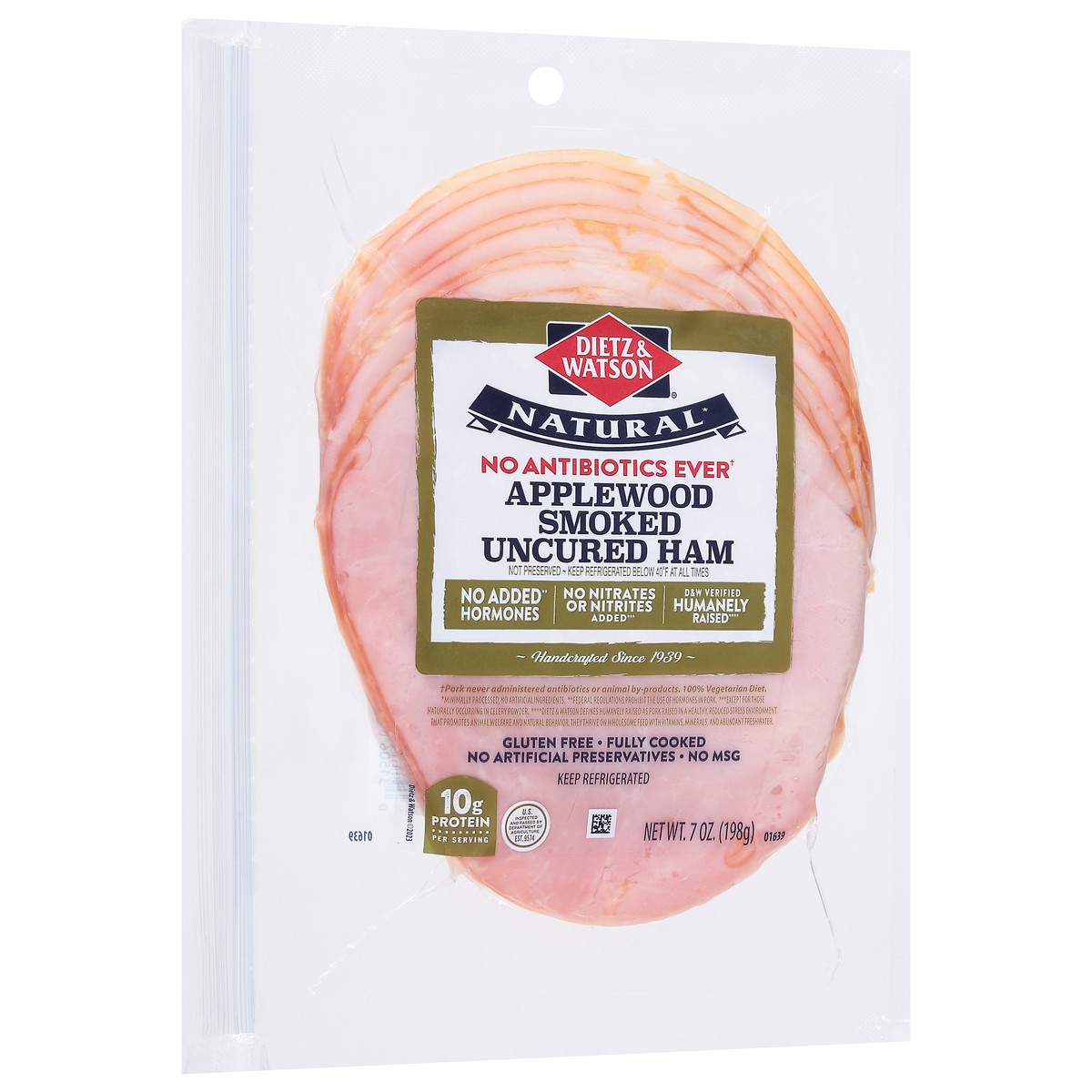 slide 4 of 9, Dietz & Watson Uncured Applewood Smoked Ham 7 oz, 7 oz