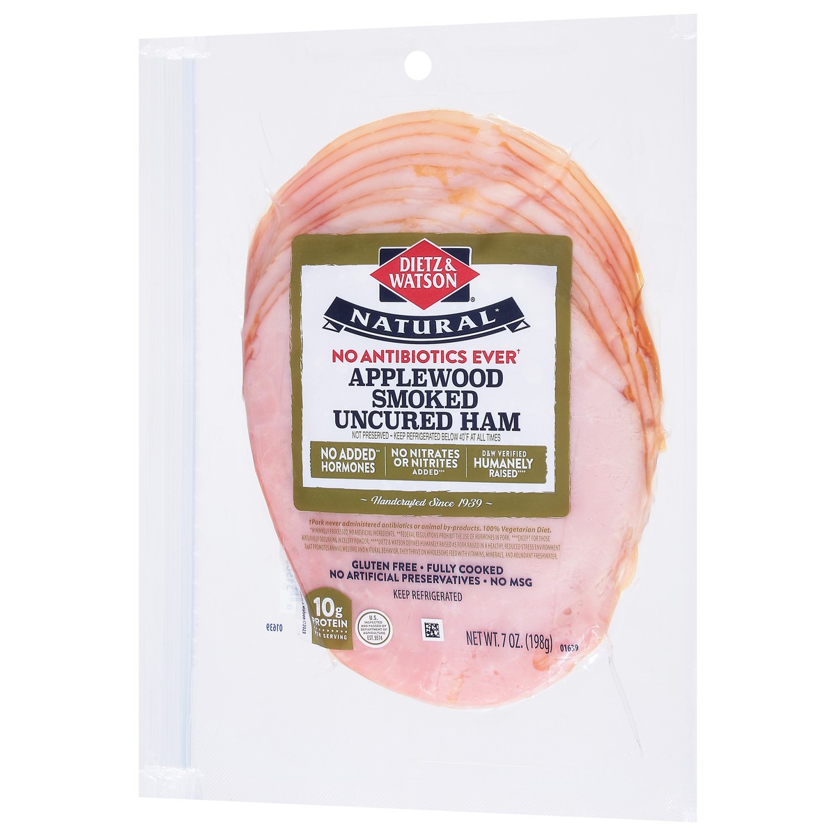 slide 5 of 9, Dietz & Watson Uncured Applewood Smoked Ham 7 oz, 7 oz