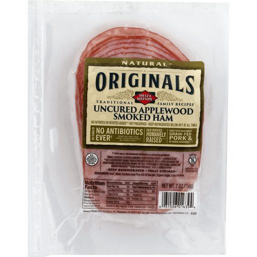 slide 1 of 1, Dietz & Watson Natural Originals Uncured Applewood Smoked Ham, 7 oz