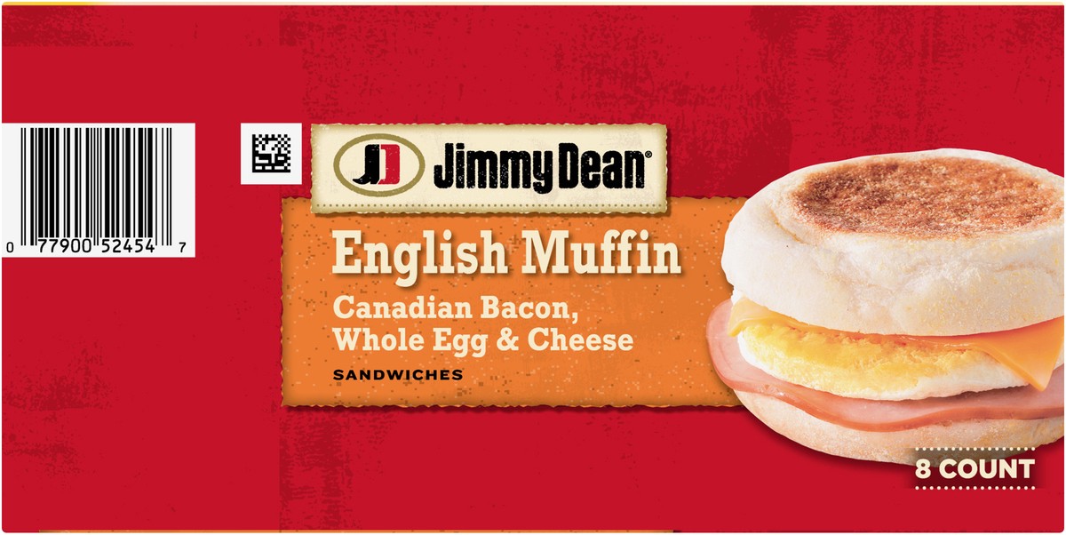 slide 2 of 12, Jimmy Dean Canadian Bacon, Whole Egg & Cheese English Muffin, 997.90 g