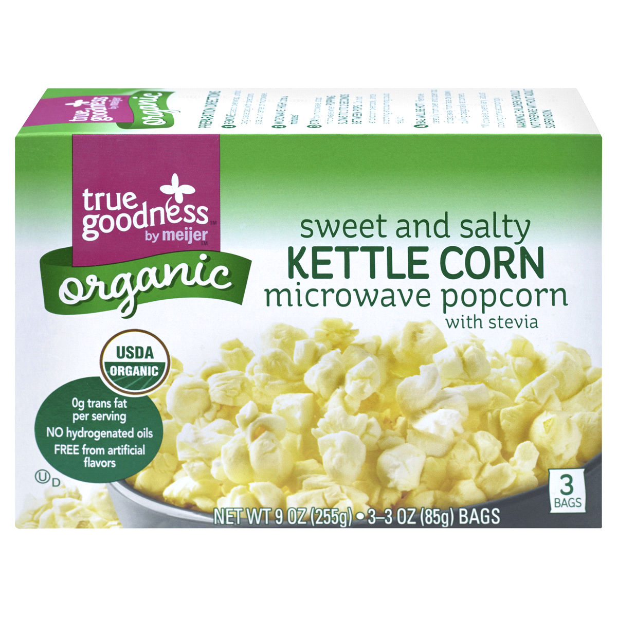 slide 4 of 6, True Goodness Organic Microwave Popcorn, Sweet & Salty Kettle Corn, 3 ct