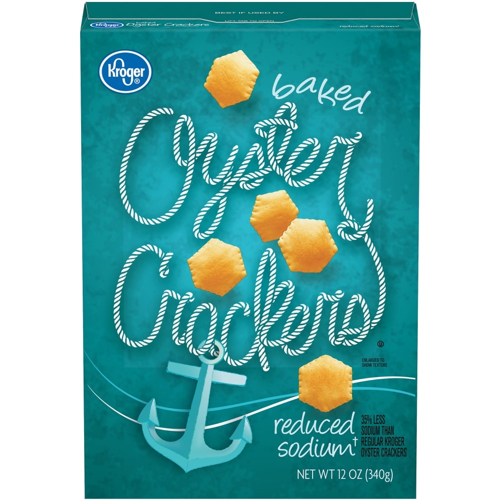 slide 1 of 1, Kroger Reduced Sodium Oyster Crackers, 12 oz