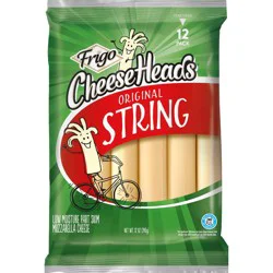 Frigo Cheese Heads Original Mozzarella String Cheese Snacks, 12 oz, 12 Count