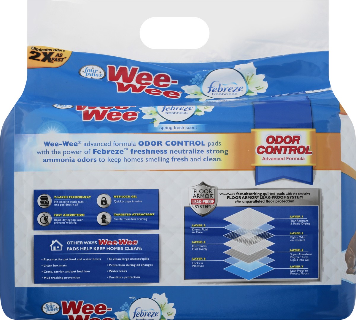 slide 4 of 10, Four Paws Wee-Wee Odor Control with Febreze Freshness Dog Pads - 50ct, 50 ct