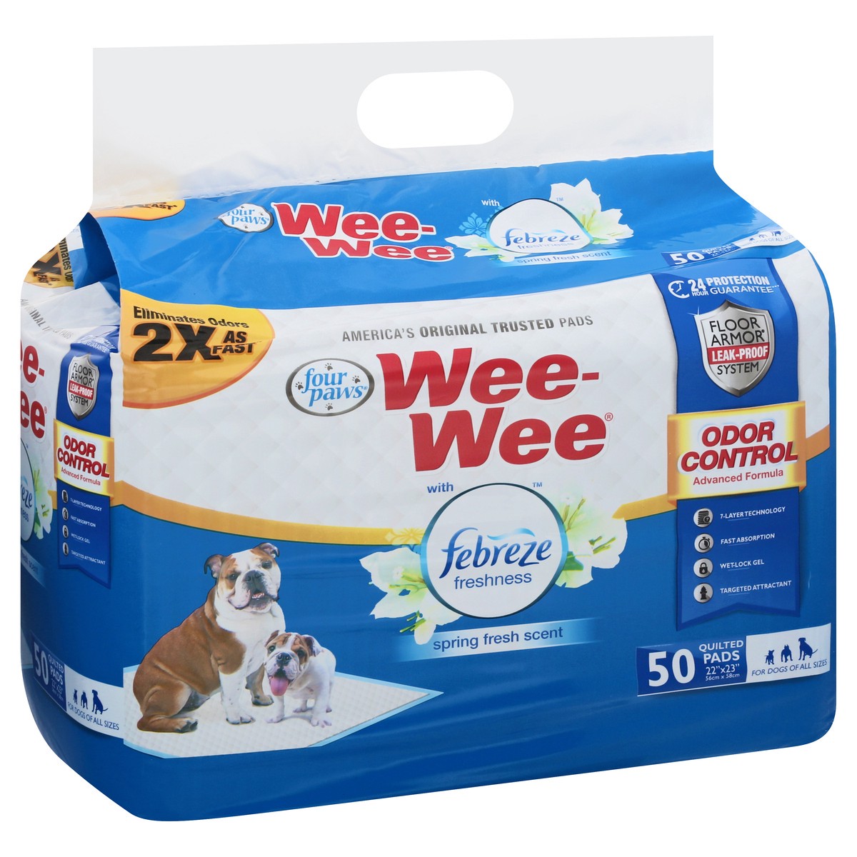 slide 8 of 10, Four Paws Wee-Wee Odor Control with Febreze Freshness Dog Pads - 50ct, 50 ct